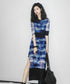 Tie-dyed see-through dress
